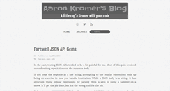 Desktop Screenshot of aaronkromer.com